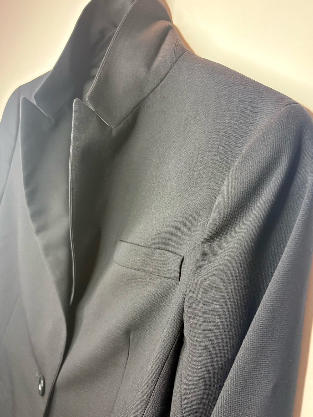 Theory Black Stretch Wool Blend Single Button Tailored Blazer Jacket 10